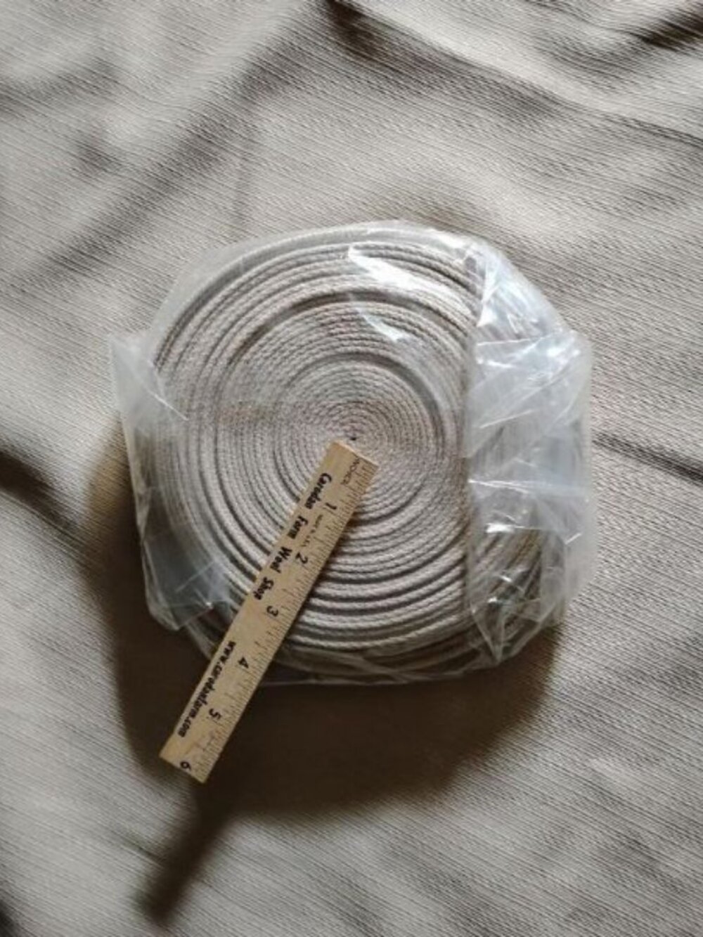7/8" ~ cotton ribbed woven webbing / belting ~Sand / beige